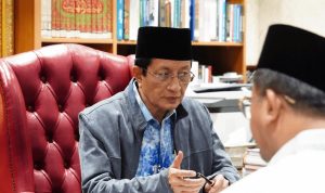 Menag Nasaruddin Umar saat menerima laporan persiapan MTQ Nasional 2026